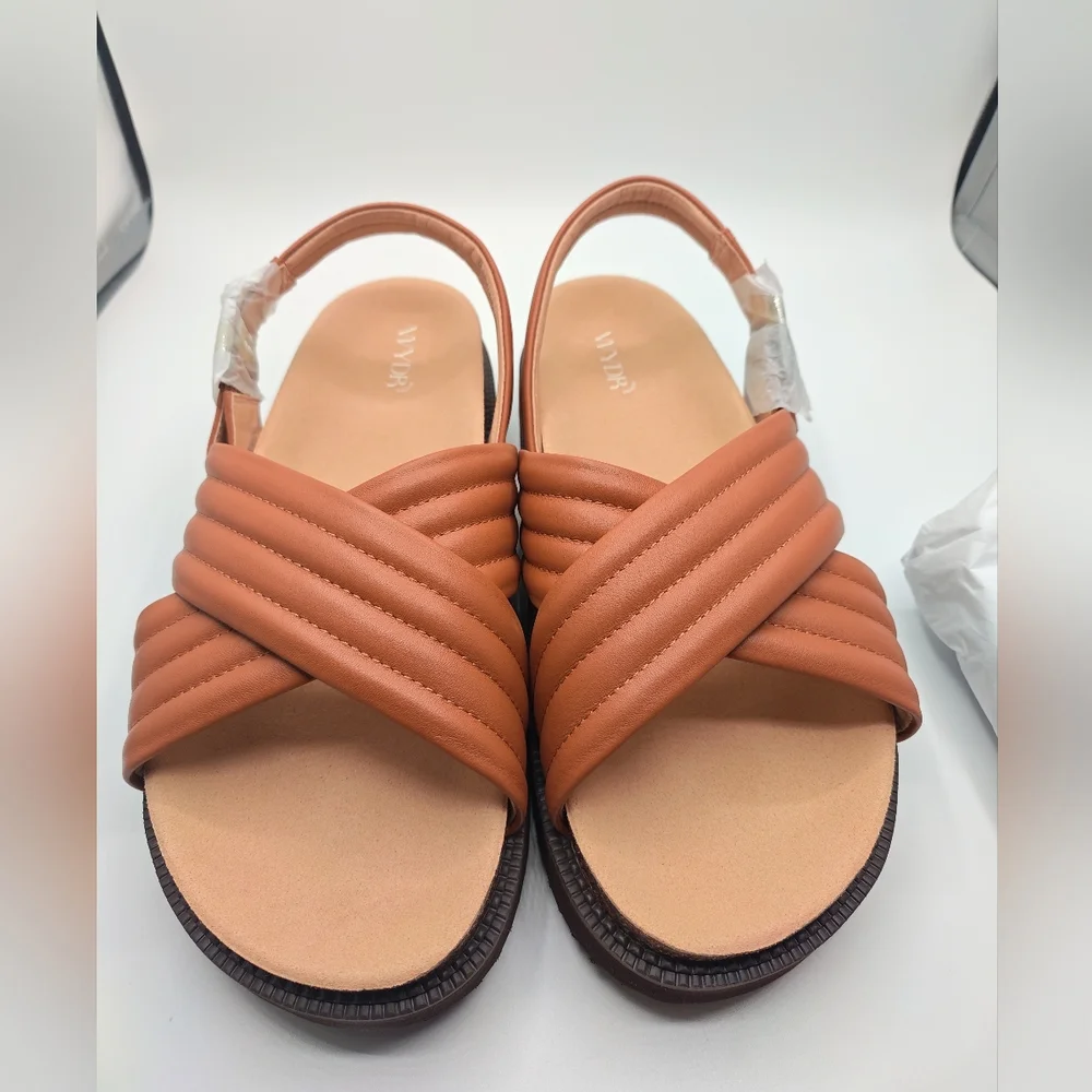 Leather Sutton Footbed Sandals -NWB - Picture 4 of 8